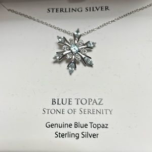 Snowflake pendant! Genuine blue topaz & sterling silver from RH Macy & Co.